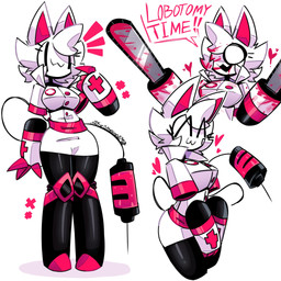 ^w^ anthro badge black_legs blood blood_on_clothing blood_on_face blood_on_object blood_on_weapon blood_stain bodily_fluids bottomwear breasts chainsaw chainsaw_arm claws clothing collared_shirt dress_shirt female floating_arms gesture hair hand_gesture hands_between_legs hands_together heart_symbol insane long_tail looking_at_viewer machine melee_weapon miniskirt nurse nurse_clothing owo pointing pointing_at_self power_tool red_cross red_inner_ear red_liquid red_waistband shirt simple_background skirt smile solo speech_bubble standing stinger stinger_tail syringe syringe_tail tail text thin_tail tools topwear weapon white_background white_bottomwear white_clothing white_face white_hair white_miniskirt white_skirt white_topwear yelling siris_the_virus mewy_(siris_the_virus) domestic_cat felid feline felis mammal robot robot_anthro 1:1 2025 artist_name english_text full-length_portrait half-length_portrait hi_res multiple_images portrait three-quarter_portrait