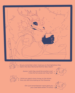 anthro bone clothed clothing container cup deer_skull eyes_closed fur hair happy holding_container holding_cup holding_mug holding_mug_of_hot_chocolate holding_object horn mug skull skull_head solo text conditional_dnp welwraith scraper_city epoch_(welwraith) wicker_(welwraith) deer mammal 2026 digital_drawing_(artwork) digital_media_(artwork) english_text hi_res