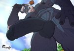 abdominal_scar abs arm_tuft balls barazoku bathing beard beard_ponytail belly_hair biceps black_sclera blue_body blue_nipples blue_penis body_hair chest_hair chest_scar cloud elbow_tuft erection facial_hair facial_piercing fangs forearm_muscles foreskin genitals hair hairy hand_on_leg hand_on_thigh happy_trail horn leg_hair looking_aside low-angle_view male manly mature_male muscular muscular_legs muscular_thighs navel nipples nose_piercing nose_ring nubbed_penis nude obliques pecs penis penis_bump piercing plant pouring_onto_self pouring_water ring_piercing scar solo standing stubble teeth tree triceps tuft vein veiny_penis washing_self water water_droplets white_hair worm's-eye_view yellow_eyes stangart asian_mythology east_asian_mythology japanese_mythology mythology demon horned_humanoid humanoid oni yokai 2024 hi_res