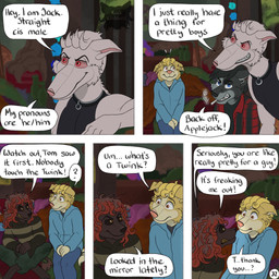 5_panel_comic angry anthro barefoot black_body black_hair black_sclera blonde_hair blue_eyes bottomwear brown_eyes cheek_tuft cigarette clenched_teeth clothed clothing collar confusion crossed_legs dialogue dirty dirty_clothing eye_contact facial_tuft feet flannel_shirt fur grey_body grey_fur group hair hands_between_legs hoodie inside long_snout looking_at_another male name_in_dialogue page_number pants pronouns question_mark rape_face red_eyes red_hair rude scared shirt sitting smoking smoking_cigarette snout stated_sexuality sweater tank_top teeth text topwear tuft white_body white_fur yellow_body yellow_eyes yellow_fur kriek_wildebeest jack_(kriek_wildebeest) jeremy_(kriek_wildebeest) parker_(kriek_wildebeest) ravi_(kriek_wildebeest) tom_(kriek_wildebeest) bird_dog border_collie borzoi canid canine canis cavalier_king_charles_spaniel collie domestic_dog herding_dog hunting_dog husky hybrid mammal nordic_sled_dog pastoral_dog portuguese_water_dog sheepdog sighthound spaniel spitz toy_dog wolf 1:1 comic digital_drawing_(artwork) digital_media_(artwork) english_text hi_res multiple_scenes nonbinary_(lore)