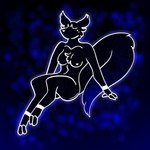 anthro black_body breasts butt chest_tuft ear_tuft female nipples nude outline simple_background sitting solo tuft white_outline kayw2324 rain_world videocult watcher_(rain_world) slugcat 1:1 absurd_res hi_res