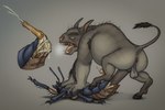 after_sex animal_genitalia antennae_(anatomy) anus balls bestiality big_penis bodily_fluids body_hair carapace claws cum cum_in_ass cum_inside drooling duo ejaculation feral feral_on_feral forced genital_fluids genitals hooves leaking_cum lying male male/male mandibles on_back open_anus penis pinned quadruped rape saliva sex simple_background size_difference standing_on_another struggling tail teeth wounded sump_roach boarbat_(sump_roach) arthropod bat bovid bovine cattle hybrid insect mammal suid suine sus_(pig)