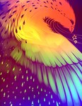 2012 abstract_art ambiguous_gender avian beak bird bodily_fluids colored colorful_theme crying digital_media_(artwork) falvie feathered_wings feathers feral half-length_portrait portrait rainbow rear_view solo star tears wings