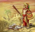 abs anklet aztec blood bracelet canine cape claws club desert feline fur green_eyes headdress hi_res jaguar jewelry loincloth lying male mammal neon_(artist) palm_tree paws shield spots standing toe_claws tongue tongue_out tribal warm_colors weapon white_fur wolf yellow_fur
Rating: Safe
Score: 2
User: Tarmax
Date: February 21, 2014
