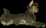 2017 alpha_channel ambiguous_gender band-aid band-aid_on_face band-aid_on_nose bandage bandage_on_face bandage_on_nose black_nose brown_eyes brown_hair brown_kerchief brown_neckerchief canid canine canis claws crocodile crocodilian digital_drawing_(artwork) digital_media_(artwork) digitigrade domestic_dog eyebrows feral feral_with_hair flat_colors full-length_portrait fur glistening glistening_nose green_outline hair hybrid jaspering kerchief lying mammal markings neckerchief on_front outline portrait prick_ears pupils reptile scales scalie simple_background slit_pupils smile snout solo spots spotted_body tail tan_sclera teeth text_on_neckerchief transparent_background whisker_spots yellow_teeth