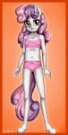 2017 anibaruthecat anthro anthrofied border bow_bra bow_panties bow_underwear bra breasts clothed clothing colored_edge_bra colored_edge_panties colored_edge_underwear curled_hair curled_tail digital_media_(artwork) equid equine female flat_chested friendship_is_magic frilly frilly_clothing frilly_panties frilly_underwear green_eyes hair hasbro hi_res horn long_hair mammal multicolored_hair my_little_pony mythological_creature mythological_equine mythology navel orange_border panties pink_bra pink_clothing pink_panties pink_undergarments pink_underwear polka_dot_panties smile solo sweetie_belle_(mlp) tail training_bra two_tone_hair two_tone_tail underwear underwear_only unicorn young