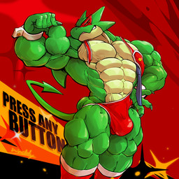 abs abstract_background accessory anthro biceps big_bulge big_muscles biped bulge claws clothing finger_claws fingers flexing flexing_bicep front_view green_body huge_muscles humanoid_hands leotard looking_at_viewer male mask muscular muscular_anthro muscular_arms muscular_legs muscular_male navel necktie non-mammal_navel pecs pose red_clothing red_eyes red_leotard scales smile smiling_at_viewer smirk smirking_at_viewer solo spade_tail standing tail text thick_thighs torn_clothing vein veiny_muscles yellow_eyes yellow_sclera waddledox kings_of_hell mythology mal_leviathan dragon mythological_creature mythological_scalie scalie 1:1 2026 absurd_res artist_name english_text hi_res portrait three-quarter_portrait