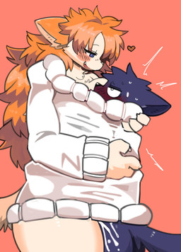 anthro anthro_on_anthro anthro_penetrated anthro_penetrating anthro_penetrating_anthro biped blue_body blue_ears blue_eyes blue_fur blue_tail blush bodily_fluids bottomless bottomless_anthro bottomless_female breast_smother breasts clothed clothing cum cum_in_vagina cum_inside dominant dominant_female duo ejaculation fangs female female_penetrated fur genital_fluids hair heart_reaction heart_symbol hug hugging_another inside_clothing larger_anthro larger_female looking_down looking_down_at_partner male male/female male_penetrating male_penetrating_female open_mouth open_smile orange_ears orange_hair oversized_clothing penetration penile penile_penetration sex sex_under_clothing shaking size_difference smaller_anthro smaller_male smile smothering sweat tail teeth thick_thighs topwear trapped_in_clothing tremble_lines trembling vaginal vaginal_penetration white_body white_clothing white_fur white_topwear pizademokttero nifram_logan canid canine canis domestic_dog mammal wolf absurd_res character_request hi_res