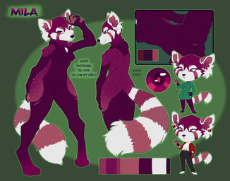 5_fingers anthro anus biped breasts chibi clothed clothing color_swatch ear_piercing female fingers fur genitals markings nipples nude paws piercing purple_body purple_fur simple_background solo spread_legs spreading standing striped_markings striped_tail stripes tail tail_markings vulva white_body white_fur yuzu_zuzu ailurid mammal red_panda 2021 absurd_res digital_media_(artwork) full-length_portrait hi_res model_sheet portrait