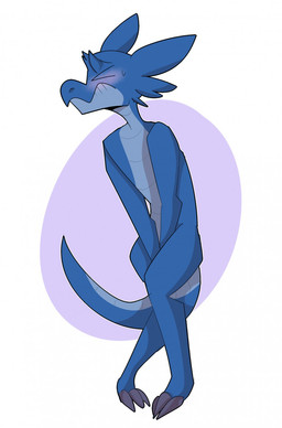 anthro blue_body blush desperation eyes_closed full_bladder holding_crotch knock-kneed male nude omorashi potty_dance simple_background solo fenelek kobold scalie hi_res