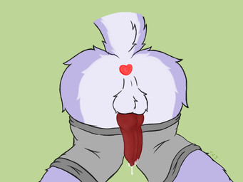 anal anal_penetration animal_genitalia animal_penis anthro ass_up backsack balls bodily_fluids butt buttplug buttplug_in_ass buttplug_insertion canine_genitalia canine_penis clothing erection fur genital_fluids genitals knot male object_in_ass penetration penis plug_(sex_toy) plug_insertion precum precum_string presenting presenting_hindquarters purple_body purple_fur raised_tail rear_view sex_toy sex_toy_in_ass sex_toy_insertion simple_background solo tail toxicblitzx3 bandai_namco digimon canid canine digimon_(species) mammal strabimon 4:3