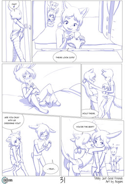 adolescent adolescent_on_adolescent animal_genitalia animal_penis anthro balls bed bedroom blush bottomless bottomless_anthro bottomless_male bottomwear bow_panties bow_underwear butt canine_genitalia canine_penis casual_nudity clothed clothing crop_top detailed_background dialogue ear_tuft erection exclamation_point explicitly_stated_consent female fluffy fluffy_tail furniture genitals group holding_clothing holding_object holding_panties holding_underwear hug hugging_another humanoid_genitalia humanoid_penis knot loli male markings midriff no_underwear page_number panties penis pointy_ears prick_ears scut_tail shirt short_tail shota shy skirt speech_bubble star_(marking) tail tank_top text topwear tuft underwear upskirt young young_anthro young_female young_male aogami chirmaya aria_(aogami) ferric_(chirmaya) hymn_(aogami) perna_(chirmaya) canid canine domestic_cat felid feline felis fox mammal absurd_res comic english_text hi_res monochrome multiple_scenes source_request unavailable_at_source