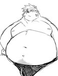 anthro belly big_belly bulge clothing kemono male moobs navel nipples overweight overweight_male solo underwear bear_2key bear mammal 2022 monochrome sketch