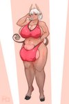 ahoge anthro belly big_breasts big_butt bodily_fluids bovine_ears bra breasts breasts_and_teats butt clothed clothing female glistening glistening_body glistening_eyes grey_hair hair horn huge_breasts huge_butt huge_hips huge_thighs looking_at_viewer muscular muscular_female nipple_outline red_clothing red_eyes side_boob simple_background skindentation slightly_chubby solo sports_bra sportswear steam sweat sweatdrop tail teat_bra teats thick_thighs udder_bra udders underwear white_hair wide_hips meerwasup benny_(m1rooo) animal_humanoid bovid bovid_humanoid bovine bovine_humanoid humanoid mammal mammal_humanoid absurd_res hi_res signature