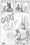 2009 anthro anubian_jackal anubis bast breasts canid canine canis comic curtains deity domestic_cat ear_piercing ear_ring egyptian egyptian_mythology english_text felid feline felis female gods_at_play graphite_(artwork) greyscale hi_res hounds_and_jackals jackal lion male mammal middle_eastern_mythology monochrome mythology navel navel_piercing navel_ring pantherine pencil_(artwork) piercing ring_piercing rummyhunny sekhmet sibling_(lore) sister_(lore) sisters_(lore) smoke tail text traditional_media_(artwork)