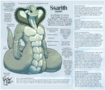 2021 abs anthro apode black_sclera cobra draconcopode english_text green_body green_scales hayven_celestia hi_res legless male muscular muscular_anthro muscular_arms muscular_male naga reptile rick_griffin scales scalie serpentine snake snake_hood solo ssarith text text_box white_eyes