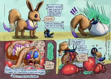 abdominal_bulge avian_feet beak blue_body bodily_fluids clothing crop_(anatomy) drooling feathered_crest feathered_wings feathers feet female female_pred feral feral_pred feral_prey gizzard guts hat head_crest headgear headwear internal intestines jewelry male male_prey markings necklace oral_vore organs red_markings saliva scarf size_difference smaller_pred stomach tail tail_feathers talons text toes vore white_body white_markings wings yellow_eyes conditional_dnp foxyoreos gyrotech nintendo pokemon meep_the_eevee mistral_(gyro) avian bird eevee generation_1_pokemon generation_3_pokemon pokemon_(species) taillow absurd_res comic english_text hi_res