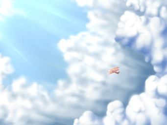 aircraft airplane biplane cloud flying light midair not_furry outside propeller scenery_porn sky skyscape sunlight vehicle zero_pictured ikuta_takanon tail_tale yaminabe_aries 4:3 blue_theme cool_colors grandfathered_content source_request wallpaper