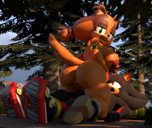 anthro big_breasts big_butt breasts butt clothing duo female female_on_top footwear forest huge_butt male male/female on_bottom on_top penetration plant reverse_cowgirl_position sex shoes tree vaginal vaginal_penetration dikol sega sonic_boom sonic_the_hedgehog_(series) shadow_the_hedgehog sticks_the_jungle_badger badger eulipotyphlan hedgehog mammal mustelid musteline 3d_(artwork) blender_(artwork) digital_media_(artwork) hi_res huge_filesize