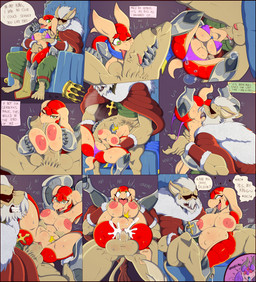 abdominal_bulge age_difference anthro areola areola_slip armor balls big_breasts bikini bloated blush bodily_fluids bottomless breast_grab breast_play breasts camel_toe chair clitoris clothed clothing cross cross_necklace cum cum_in_vagina cum_inflation cum_inside cum_splatter cunnilingus deep_throat dialogue duo erection female fingering furniture genital_fluids genitals grope hand_on_breast image_sequence inflation irrumatio jewelry long_tongue low-angle_view male male/female neck_bulge necklace nipples older_male oral oral_penetration partially_clothed penetration penile penile_penetration penis penis_in_mouth penis_in_vagina royalty scarf sex size_difference spread_legs spreading sweat swimwear text throat_swabbing throne titfuck tongue tongue_wrapped_around_penis two-piece_swimsuit undressing vaginal vaginal_fingering vaginal_penetration vulva meatboom arma's_quest arma_(arma's_quest) gerbera_(arma's_quest) king_melano_(arma's_quest) armadillo felid lion mammal pantherine xenarthran absurd_res comic digital_drawing_(artwork) digital_media_(artwork) english_text hi_res