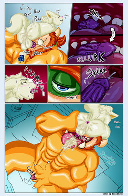 animal_genitalia animal_penis anthro blue_eyes blush blush_lines bodily_fluids cum cum_drip cum_from_ass cum_in_ass cum_in_mouth cum_inside dripping face_fucking face_mounting fingering fingering_self fur genital_fluids genitals hair heart_symbol horn internal internal_fellatio interspecies irrumatio male masturbation muscular muscular_anthro muscular_male onomatopoeia oral oral_penetration orange_hair orgasm orgasm_face penetration penile penile_spines penis penis_in_mouth penis_on_tongue sex simple_background slit_fingering sound_effects sweat sweatdrop text tongue tongue_out white_body white_fur ben_d_koopa benediktus_(artist) mario_bros nintendo benediktus_darius_koopa mad-landrin domestic_cat felid feline felis koopa mammal scalie cel_shading comic english_text hi_res shaded signature simple_shading