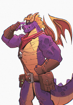 aged_up anthro anthrofied belt belt_pouch chest_scar clothing eyewear eyewear_on_head facial_piercing fingerless_gloves gesture gloves goggles goggles_on_head hand_gesture handwear horn kerchief kerchief_only looking_at_viewer male mostly_nude multicolored_body muscular muscular_anthro muscular_male neckerchief neckerchief_only neckwear nose_piercing nose_ring piercing pointing pointing_at_self purple_body red_kerchief red_neckerchief ring_piercing scales scar septum_piercing septum_ring side_view simple_background smile solo spiked_tail spikes spikes_(anatomy) standing tail two_tone_body ventral_scales white_background wings soulfullhyena activision mythology spyro_the_dragon balloonist_spyro spyro dragon mythological_creature mythological_scalie scalie hi_res