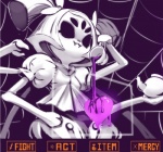 accessory bow_(feature) bow_accessory bow_ribbon fangs female hair_accessory hair_bow hair_ribbon heart_symbol multi_eye multi_limb pigtails ribbons solo teeth text twin_bows twin_hair_bows sho-n-d undertale undertale_(series) muffet animal_humanoid arachnid arachnid_humanoid arthropod arthropod_humanoid humanoid spider spider_humanoid 2015 english_text