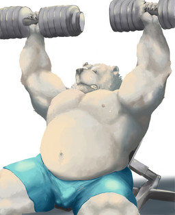 anthro balls_outline belly bottomwear bulge clothing detailed_bulge exercise fur genital_outline kemono male moobs nipples overweight overweight_anthro overweight_male penis_outline shorts solo white_body white_fur workout velcro74656 bear mammal polar_bear ursine 2017 hi_res
