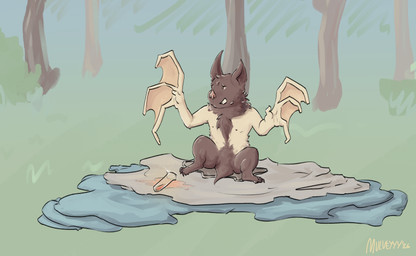3_toes 4_fingers brown_body brown_fur clothing discomfort feet feral feral_transformation fingers flesh_wings forest forest_background fur fur_growth growth looking_at_hand male mid_transformation nature nature_background nude oversized_clothing plant shrinking size_transformation solo species_transformation toes topwear transformation transformation_by_substance tree wings mulveyyy terraria bat human mammal hi_res