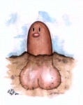 balls body_hair diglett dirt generation_1_pokemon genitals hairy_balls hidden humor male nintendo not_furry painting_(artwork) penis penis_creature pokemon pokemon_(species) sky solo the_truth traditional_media_(artwork) underground unknown_artist watercolor_(artwork)