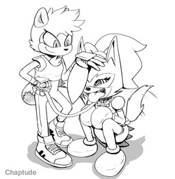 anthro bdsm booties clean_diaper clothing collar diaper dress duo female female_anthro handwear headpat hypnosis mind_control mittens petplay roleplay simple_background spiral spiral_eyes tail tail_motion tailwag text tongue tongue_out chaptude archie_comics idw_publishing sega sonic_the_hedgehog_(archie) sonic_the_hedgehog_(comics) sonic_the_hedgehog_(idw) sonic_the_hedgehog_(series) tangle_the_lemur whisper_the_wolf canid canine canis lemur mammal primate ring-tailed_lemur strepsirrhine wolf 2024 absurd_res artist_name hi_res monochrome