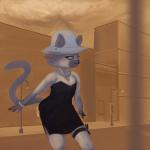 accessory blue_eyes city clothed clothing crossdressing dress femboy fur garter grey_body grey_fur hat headgear headwear jewelry male necklace outside sky solo street wiess liam_(wiess) domestic_cat felid feline felis mammal siamese 1:1 2018