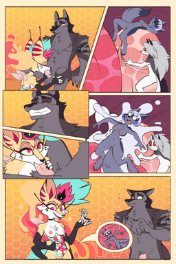 3_toes 4_arms 4_fingers accidental_vore after_sex antennae_(anatomy) anthro anthro_on_anthro anthro_pred anthro_prey areola arm_tattoo back_wings balls biped black_body black_choker black_claws black_collar black_ears black_eyebrows black_eyes black_fur black_hair black_jewelry black_necklace black_nose black_tail black_tail_tip black_tattoo bodily_fluids bodyjob breasts canon_x_oc carrying_another cheek_tuft choker claws clenched_teeth closed_smile collar crossed_arms cum cum_in_mouth cum_inside cumshot cutaway digitigrade dipstick_tail ear_piercing ear_ring ears_down ejaculation empty_eyes extreme_size_difference eye_scar eyebrow_slit eyebrows eyelashes eyes_closed facial_scar facial_tuft feet fellatio female female_anthro female_penetrated female_pred female_prey finger_claws fingers fingers_together flaccid fluffy fluffy_tail flying_sweatdrops foreskin foursome fur genital_fluids genitals glans grey_balls grey_body grey_fur grey_hair grey_inner_ear grey_tail group group_sex hair hand_on_leg hand_on_penis heart_nose heart_symbol honeycomb humanoid_genitalia humanoid_penis humanoid_vulva in_mouth insect_wings inside_stomach internal intraspecies jewelry larger_female larger_male long_eyelashes long_hair lying male male/female male_anthro male_penetrating male_penetrating_female markings medium_breasts micro micro_prey mouth_closed multi_arm multi_limb multicolored_body multicolored_ears multicolored_fur multicolored_hair necklace nervous nipples notched_ear nude nude_anthro nude_female nude_male on_back on_hand on_penis oral oral_penetration oral_vore orange_body orange_ears orange_fur orange_hair orgasm orgasm_face paws pecs penetration penile penile_penetration penis penis_in_mouth piercing pink_areola pink_ears pink_eyes pink_glans pink_hair pink_nipples pink_penis pink_wings pivoted_ears pointy_ears prick_ears pupils purple_hair red_body red_hair red_sclera retracted_foreskin ring_piercing saliva saliva_on_penis saliva_on_tongue scar sex short_hair sitting size_difference small_wings smaller_female smile snout spiked_collar spikes striped_ears surprised sweat sweatdrop tail tail_markings tattoo teal_body teal_hair teal_tail teeth toe_claws toes translucent translucent_wings tuft two_tone_body two_tone_ears two_tone_fur two_tone_tail vore vulva white_body white_eyes white_fur white_tail wide_eyed wings yellow_sclera bluestripedrenulian hellaverse helluva_boss mythology fan_character loona_(helluva_boss) queen_bee-lzebub_(helluva_boss) vortex_(helluva_boss) arthropod bee canid canid_demon canine demon fox hellhound hybrid hymenopteran insect mammal mythological_canine mythological_creature 2025 comic hi_res