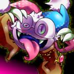 clothed clothing fangs fool's_hat hat headgear headwear looking_at_viewer male not_furry open_mouth solo teeth tongue tongue_out box_xod kirby_(series) nintendo marx_(kirby) waddling_head 1:1 2019 digital_media_(artwork)