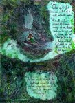 abstract_art absurd_res anthro child clothing forest grass green_clothing hi_res humanoid janet_k_wallace male moomin nature painting_(artwork) plant river sniff_(moomin) solo text the_moomins traditional_media_(artwork) tree watercolor_(artwork) waterfall young