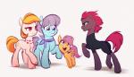 female feral group hair horn purple_eyes purple_hair simple_background smile white_background wings imalou friendship_is_magic hasbro my_little_pony my_little_pony:_the_movie_(2017) mythology scootaloo_(mlp) tempest_shadow_(mlp) equid equine mammal mythological_creature mythological_equine pegasus unicorn 2018 digital_media_(artwork) hi_res