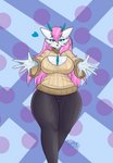 big_breasts breasts cleavage_cutout clothed clothing cutout female hair heart_symbol keyhole_turtleneck not_furry pink_hair solo sweater thick_thighs topwear turtleneck wide_hips kawma nintendo pokemon gardevoir generation_3_pokemon pokemon_(species) hi_res