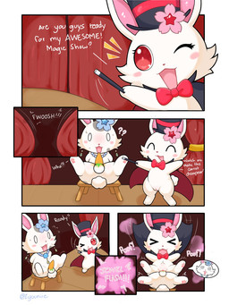 4_panel_comic >w< arms_tied balls_deep biped bipedal_feral blush blush_stickers bodily_fluids bound bow_tie cape chair chair_position cheek_tuft clothed clothed_female clothed_feral clothing confusion curtains cutaway dialogue duo empty_eyes expression_cutaway facial_tuft feet female female_feral female_on_feral female_penetrated feral feral_on_feral feral_penetrated feral_penetrating feral_penetrating_feral flower_on_head from_behind_position front_view fur fur_tuft furniture genitals grey_body grey_fur hat headgear headwear hindpaw innie_vulva jewelry magic_trick male male/female male_feral male_penetrating male_penetrating_female markings necklace on_chair painted_penis paws penetration penile penile_penetration penis penis_in_vagina red_eyes scut_tail sex short_tail sitting sitting_on_chair speech_marker spiral spiral_eyes spots spotted_body spotted_fur stage sweat sweat_emanata tail talking_feral text three_row_layout top_hat tuft vaginal vaginal_penetration vulva white_body white_fur zyuuniie jewelpet sanrio sega sega_fave ageam_(sylvtasticalsylveon) ruby_(jewelpet) lagomorph leporid mammal rabbit 2026 3:4 artist_name comic digital_drawing_(artwork) digital_media_(artwork) english_text hi_res shaded soft_shading