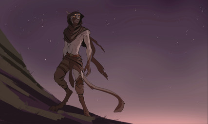 anthro detailed_background digitigrade feet fingers male night outside sky solo star starry_sky toes drmax 2021 5:3 digital_media_(artwork) hi_res