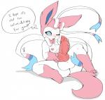 anthro anthrofied areola balls big_balls big_penis blue_eyes bow_tie breasts butt eeveelution english_text erection fur generation_6_pokemon genitals gynomorph hi_res holding_penis intersex ivynathael_(artist) knot nintendo nipples one_eye_closed penis pink_areola pink_body pink_fur pink_nipples pokemon pokemon_(species) pokemorph simple_background small_breasts solo speech_bubble spread_legs spreading sylveon text white_background white_body white_fur