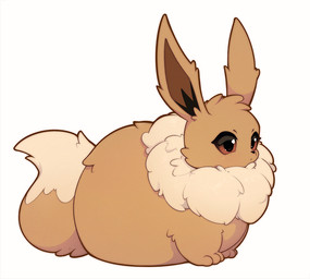 ambiguous_gender brown_body brown_eyes brown_fur feral fur simple_background solo tail white_background mediocre_peach nintendo pokemon eevee generation_1_pokemon pokemon_(species)