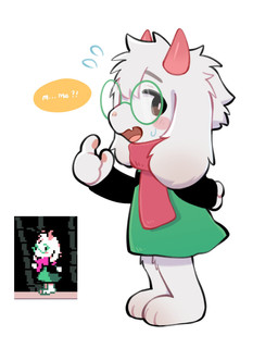2_horns anthro barefoot black_sleeves clothing eyewear feet fur glasses green_clothing green_eyewear green_glasses green_robe horn male open_mouth pink_horn pink_scarf plantigrade robe round_glasses scarf simple_background solo standing white_background white_body white_fur yukiyuno1760617 deltarune undertale_(series) ralsei bovid caprine goat mammal 2026 4:5 absurd_res hi_res reference_image