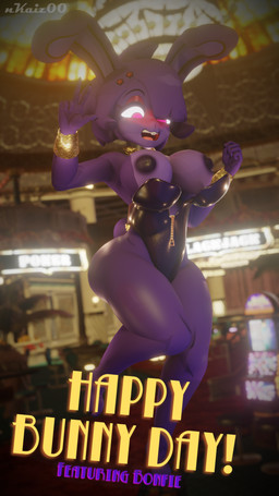 anthro big_breasts blush breasts bunny_costume casino clothing costume cybernetics embarrassed exposed_breasts female gesture hand_gesture latex machine nipples solo v_sign wardrobe_malfunction nkaiz00 cryptiacurves_(modeler) fredina's_nightclub bonfie_(cryptiacurves) cyborg lagomorph leporid mammal rabbit 3d_(artwork) 9:16 blender_(artwork) digital_media_(artwork) hi_res