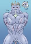 anthro balls beverage bubble_tea genitals humanoid_genitalia humanoid_penis looking_at_viewer male muscular muscular_anthro muscular_male nude pecs penis simple_background solo text thought smeargle20 hands-free_bubble_tea nintendo pokemon generation_1_pokemon machoke mammal pokemon_(species) 2019 absurd_res digital_drawing_(artwork) digital_media_(artwork) english_text hi_res meme