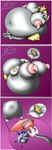 anthro areola belly big_breasts bodily_fluids breast_milking breasts clothed clothing duo female female/female floating fur gradient_background huge_breasts hyper hyper_breasts inflation lactating machine milk milking_machine nikki_flare_(lutnut215) nipples nude pink_areola red_eyes simple_background smile tail xxcontinentalxx nintendo pokemon nim_flare_(lutnut215) absol generation_3_pokemon mammal manectric pokemon_(species) shiny_pokemon absurd_res digital_media_(artwork) hi_res