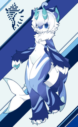 adolescent anthro biped blood blue_blood blue_body blue_eyes blue_fur bodily_fluids breasts cetacean_tail colored_blood female female_anthro fur genitals hair looking_at_viewer nude nude_anthro nude_female small_breasts solo standing thong_straps unusual_blood unusual_bodily_fluids vulva white_hair young young_anthro young_female cassis mythology aquatic cetacean dragon hybrid mammal mythological_creature mythological_scalie scalie whale whale_dragon absurd_res blue_and_white hi_res monochrome