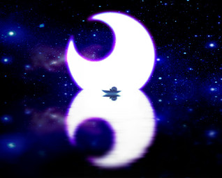 ambiguous_gender boat crescent_moon eyes_closed glistening lake lying moon night not_furry on_back outside reflection sky skyscape sleeping solo space star starry_sky vehicle water water_reflection watercraft 5health kirby_(series) nintendo kirby waddling_head 2016 digital_drawing_(artwork) digital_media_(artwork) hi_res japanese_description male_(lore)