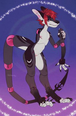 andromorph anthro black_claws blue_eyes claws fur genitals glistening glistening_eyes grey_body grey_fur hair humanoid_genitalia humanoid_vulva intersex machine mouth_closed nipples nude pink_nipples red_hair simple_background solo three-quarter_view visibly_trans vulva white_body white_fur riorix android robot 2018 dated full-length_portrait hi_res portrait signature nonbinary_(lore) trans_(lore) trans_man_(lore)