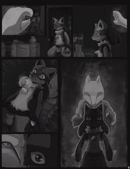 animal_genitalia anthro balls casual_nudity chest_tuft claws duo eyewear flower fully_sheathed fur genitals glasses male nude plant scared sheath tuft vase wide_eyed jigglet nintendo pokemon canid canine generation_1_pokemon generation_4_pokemon ghost lucario mammal marowak pokemon_(species) spirit comic hi_res monochrome