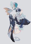 anthro black_tie_(suit) blue_body blue_eyes blue_hair clothing dress duo eyelashes female footwear gem hair looking_at_another male pearl_(gem) shoes simple_background starfish_(accessory) suit white_body yellow_eyes s_putnik_2 nintendo pokemon asterozoan echinoderm generation_7_pokemon generation_8_pokemon inteleon marine pokemon_(species) primarina scalie starfish 2025 hi_res signature